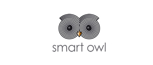 Spiral eye smart owl logos