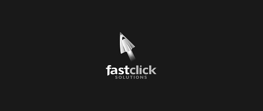 Mouse click airplane logos design
