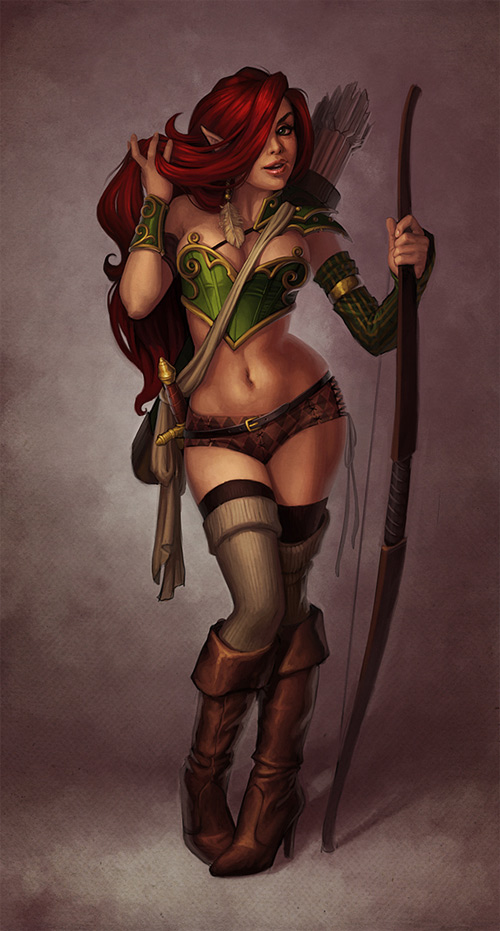 Archer elf elves illustrations artworks