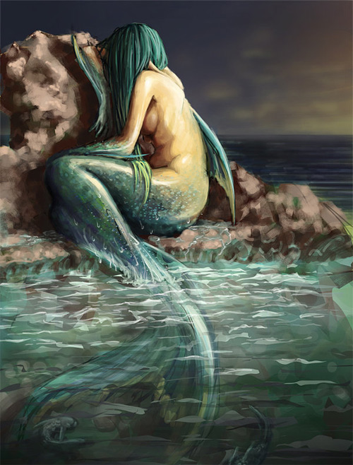 Crying mermaid illustrations artworks