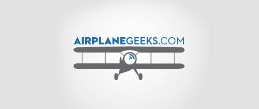 Geek airplane logos design