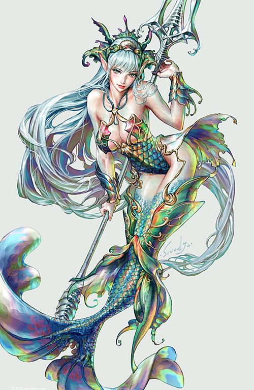 Perfect world mermaid illustrations artworks