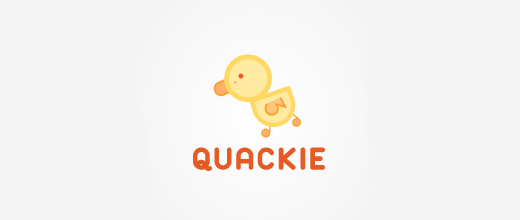 Cute yellow ducks logo design