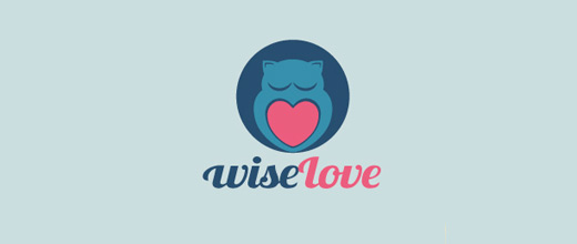 Heart love owl logos