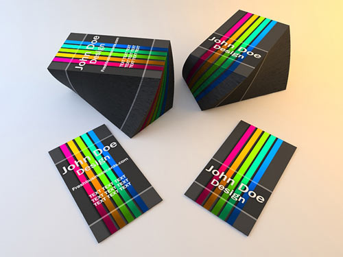 Color Stripped Business Cards