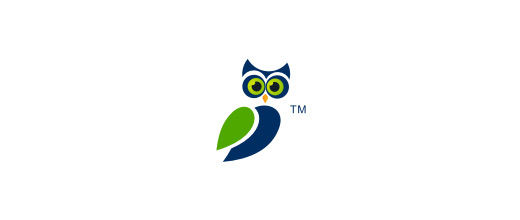 Blue green company owl logos