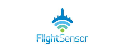 Sensor wifi signal airplane logos design