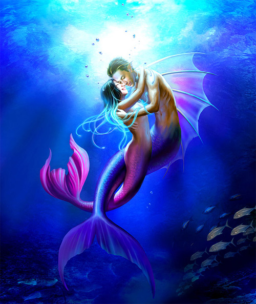 Couple mermaid illustrations artworks