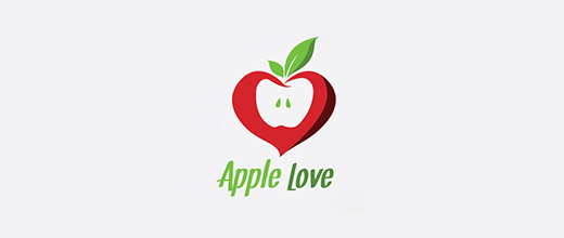 Heart love apple logo