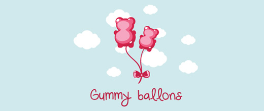 Pink balloon teddy bear logo