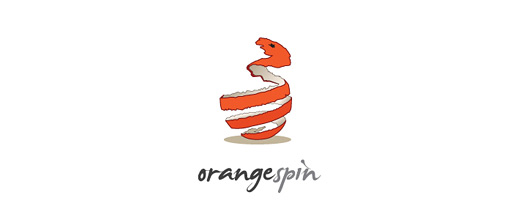 Fruit spin spiral skin orange logo design