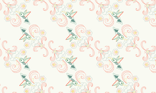 Hummingbird free animal repeat seamless pattern