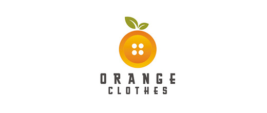 Button clothes orange logo design