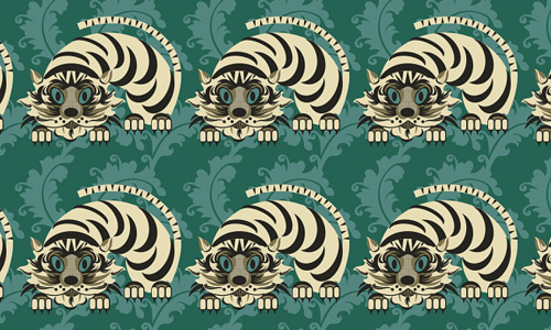 Tiger free animal repeat seamless pattern