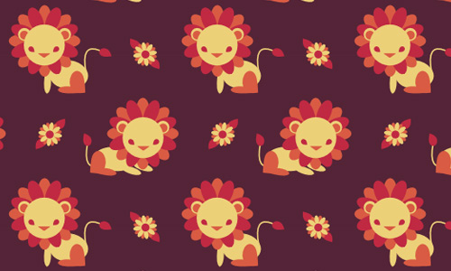 Lion free animal repeat seamless pattern