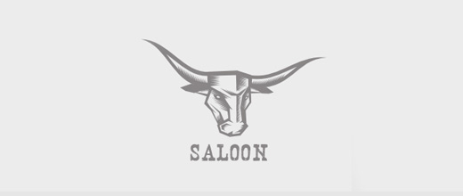 Saloon bull logo designs
