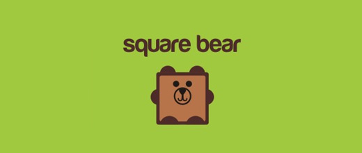Square teddy bear logo