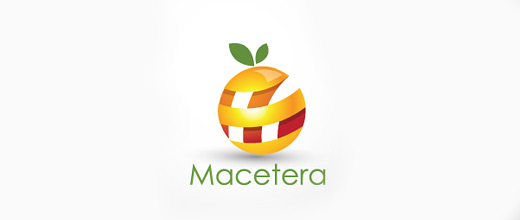 Strip peeled orange logo design