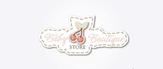 Stitch cute cherry logo designs