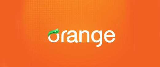 Typography orange logo design
