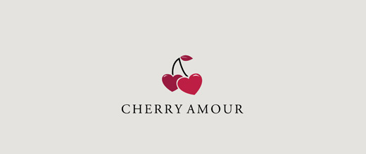 Heart cherry logo designs