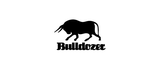 Black shape body bull logo designs