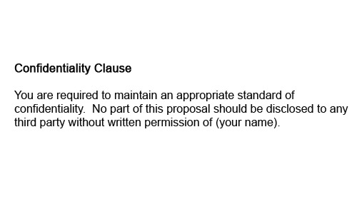 Confidentiality clause