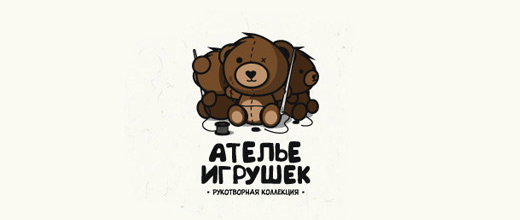 Stitch brown teddy bear logo
