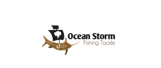 Swordfish fishing boat logos design