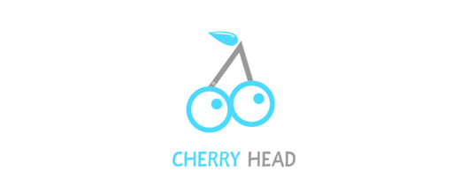 Eyes blue cherry logo designs