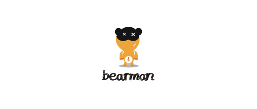 Superhero teddy bear logo