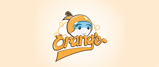 Helmet orange logo design