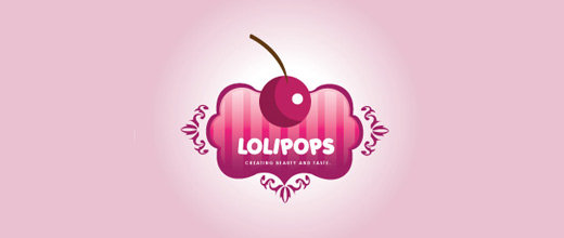 Lollipop pink cherry logo designs
