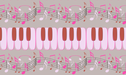 Pink free musical repeat seamless pattern