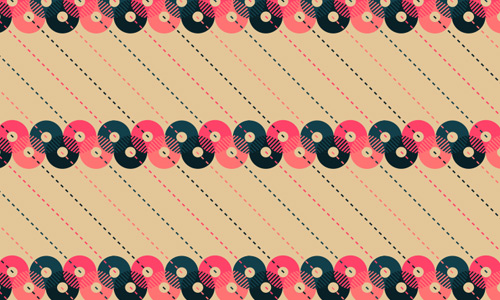 Disc free musical repeat seamless pattern