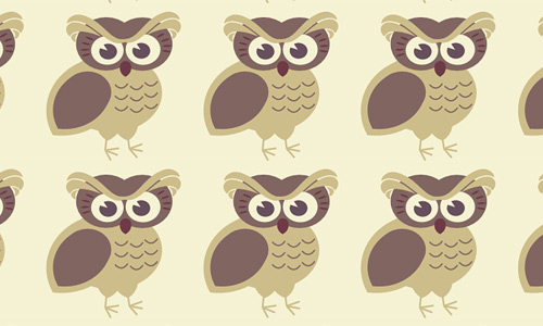 Brown owl free animal repeat seamless pattern