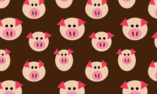 Pig free animal repeat seamless pattern