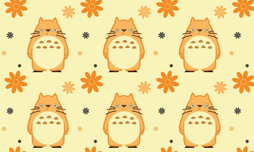 Orange free animal repeat seamless pattern