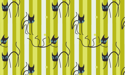 Cat green free animal repeat seamless pattern