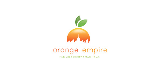 Empire buildings skyscraper orange logo design