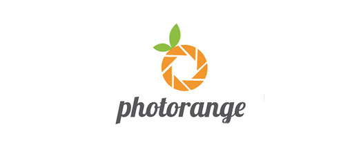 Camera photography orange logo design