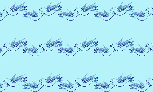 Blue bird free animal repeat seamless pattern