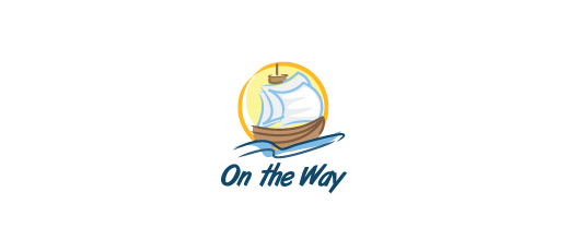 Watercolor boat logos design