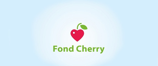 Heart cherry logo designs