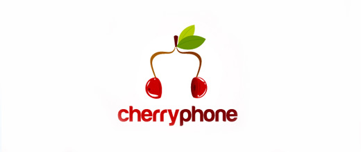 Headphone cherry logo designs