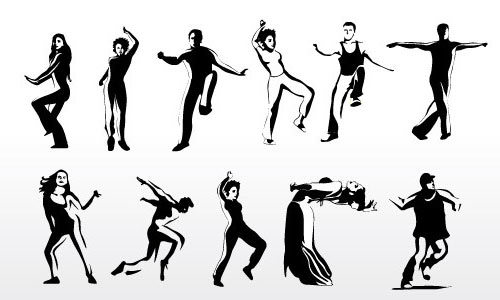 Aerobic Art Dancer Vector Silhouettes