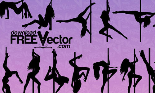 Vector Pole Dance Silhouette