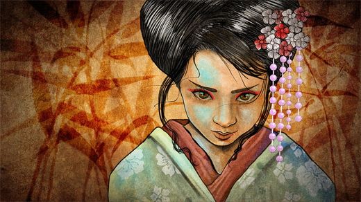 Girl geisha artwork illustration