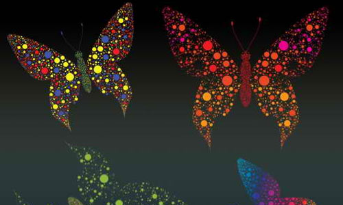 Dotted Butterfly Vector