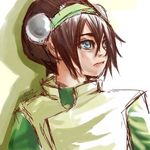 Rough sketch toph avatar artwork illustrations